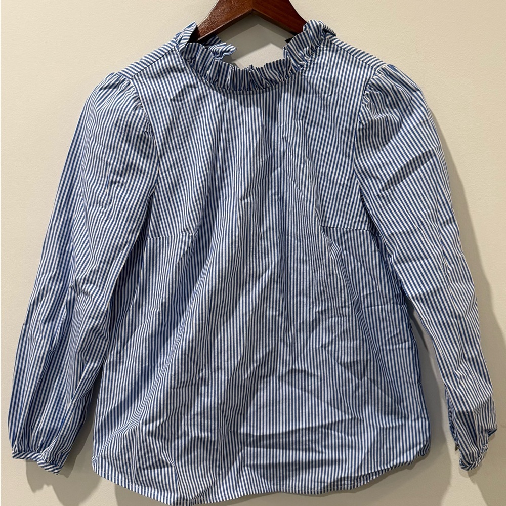 J. Crew Blue and White Striped Top